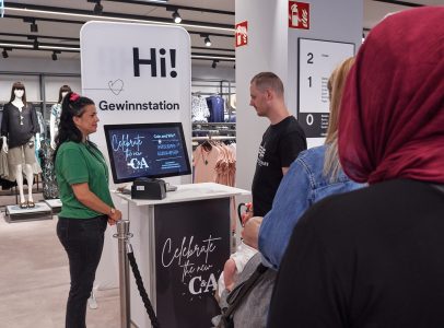 Coin and Win Aktion bei der Neueröffnung von C&A